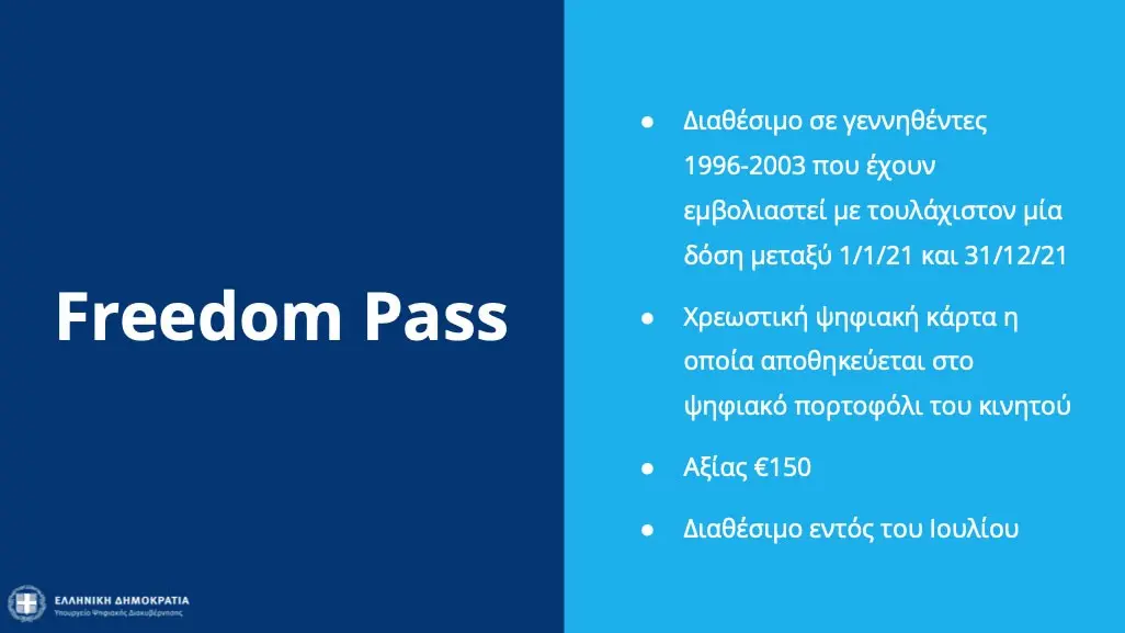 Στις 18-20 Ιουλίου ανοίγει η πλατφόρμα για την ενίσχυση των 150 ευρώ προς τους εμβολιασμένους νέους