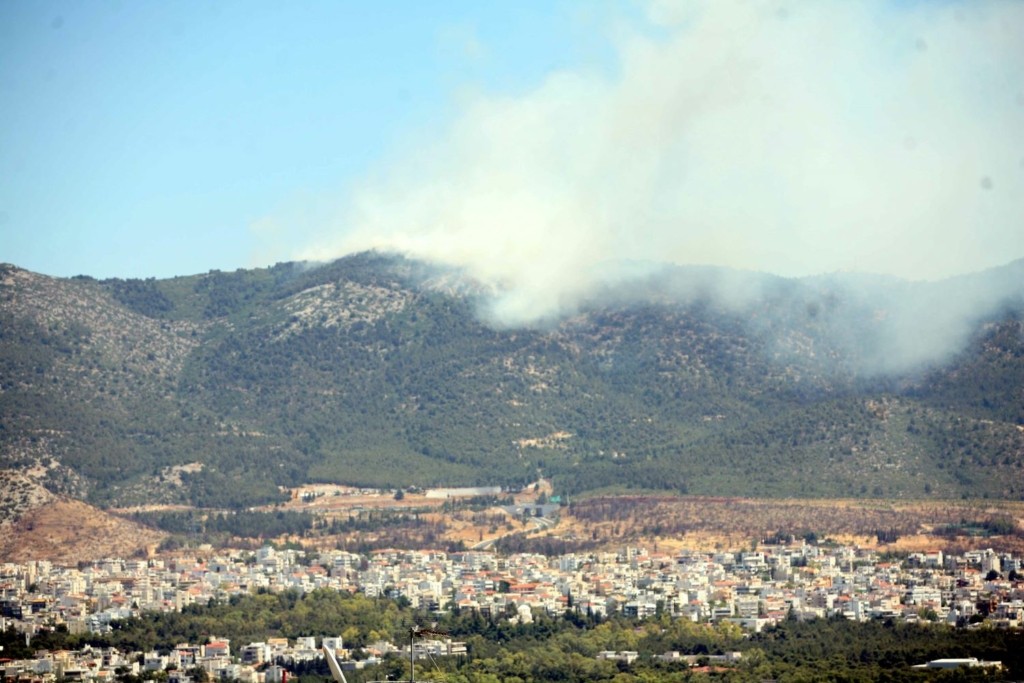 Υπό έλεγχο η φωτιά σε δάσος στον Βύρωνα, κοντά στην Καισαριανή (vid)