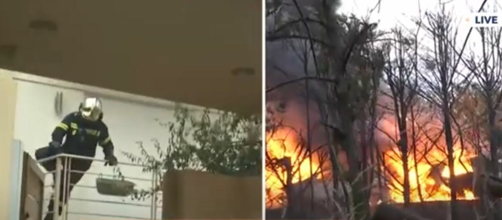 Η ηρωϊκή προσπάθεια ενός πυροσβέστη σε ένα λαμπαδιασμένο σπίτι στη Βαρυμπόμπη (vid)