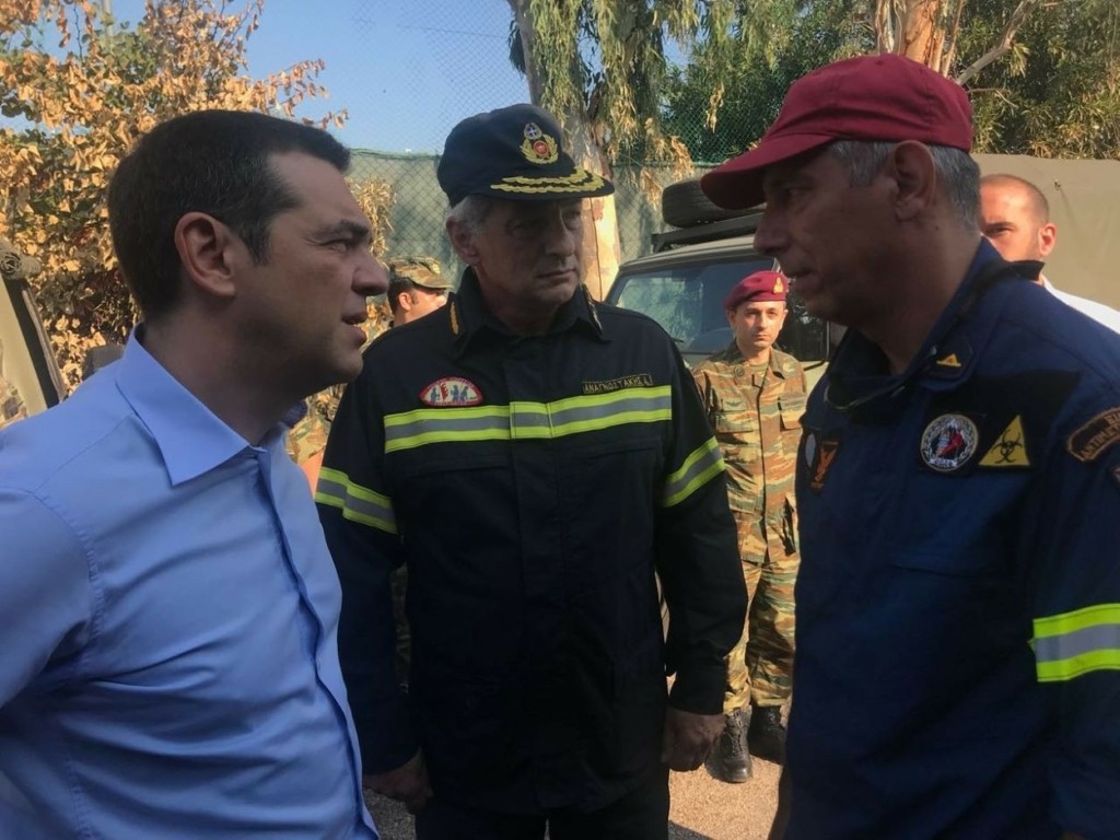 Στο πύρινο μέτωπο της Εύβοιας ο Αλέξης Τσίπρας