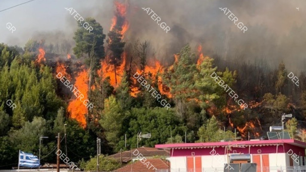 Κάτοικος της Αρχαίας Ολυμπίας βλέπει τη φωτιά να πλησιάζει απειλητικά (pic&vid)