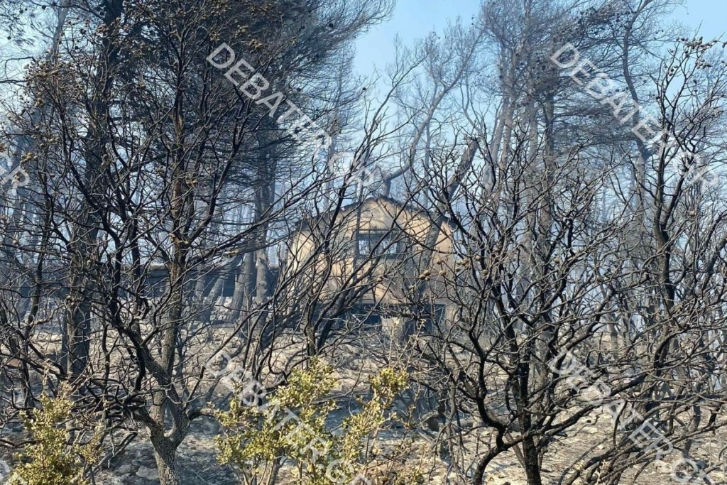 Καλύτερη η εικόνα της φωτιάς στα Βίλια – Τα καμένα σπίτια προκαλούν θλίψη (pics)