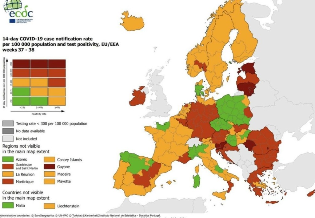 Παραμένει στο “πορτοκαλί” η Ελλάδα – Ποιες περιοχές κινδυνεύουν και σε ποιες υπάρχει βελτίωση στα κρούσματα (pics)