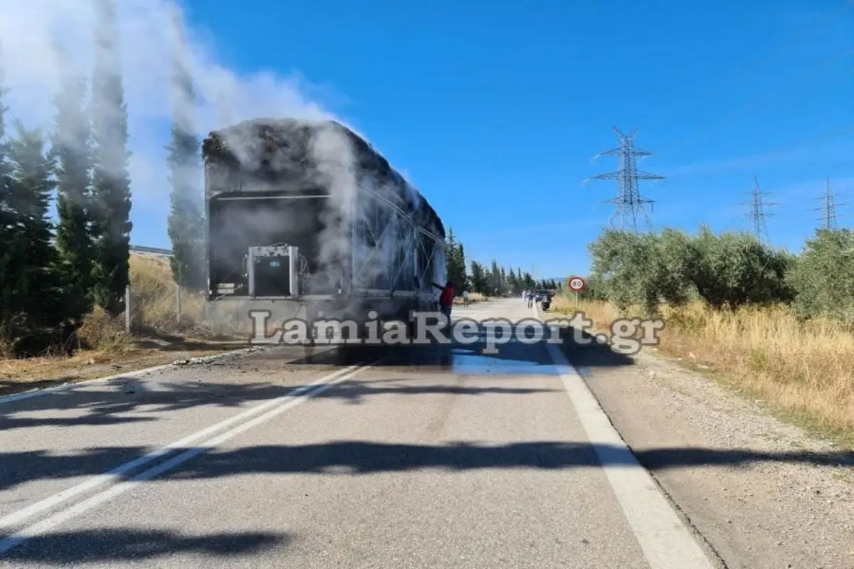Πανικό προκάλεσε νταλίκα στη Λαμία – “Σκόρπιζε” φωτιές δεξιά και αριστερά (vids)