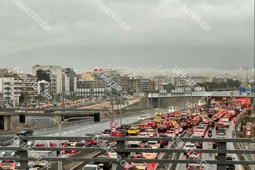 Απίστευτο μποτιλιάρισμα στους δρόμους της Αττικής – Ακινητοποιημένα τα οχήματα στο Δέλτα Φαλήρου (pics)
