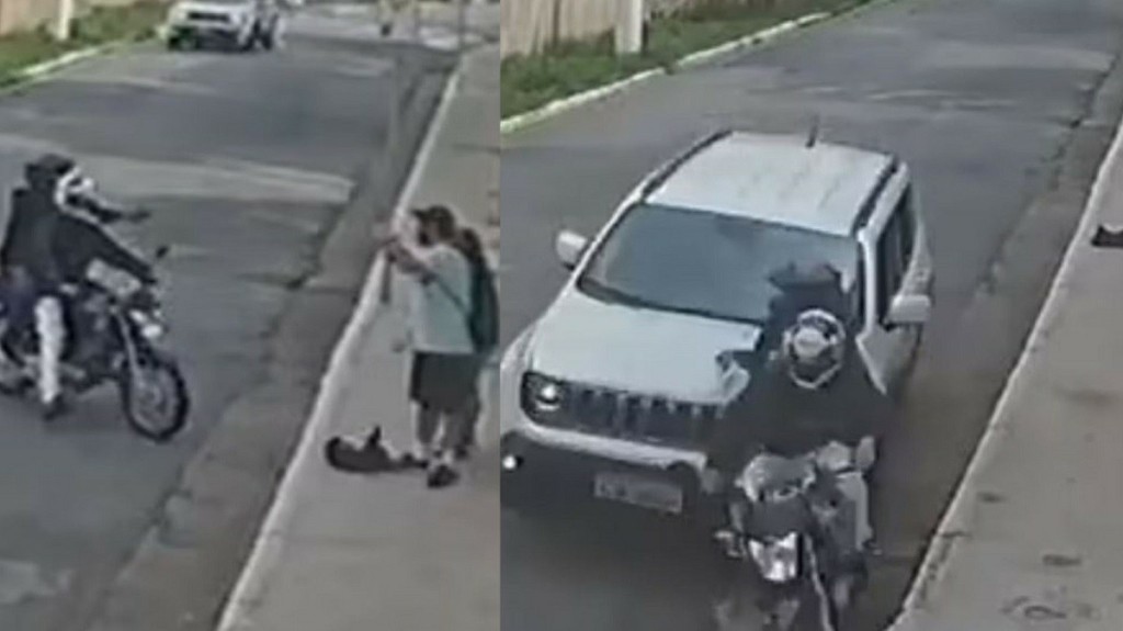 SUV παίρνει “παραμάζωμα” ληστές την ώρα που απειλούν ζευγάρι με όπλο (vid)