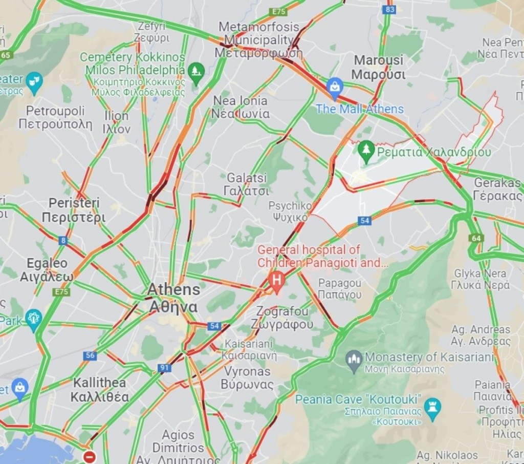 Κίνηση ΤΩΡΑ – “Χάος” σε πολλούς κεντρικούς δρόμους – Ταλαιπωρία για τους οδηγούς