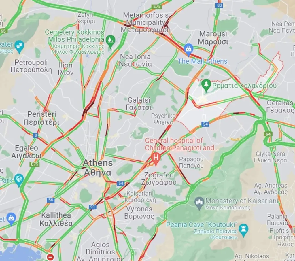 Κίνηση ΤΩΡΑ – “Χάος” σε πολλούς κεντρικούς δρόμους – Ταλαιπωρία για τους οδηγούς