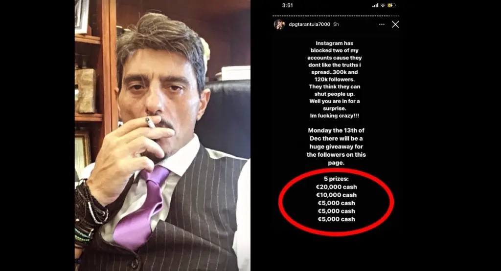 Ο DPG επέστρεψε στο Instagram και μοιράζει €45.000 μετρητά σε πέντε τυχερούς followers! (pic)