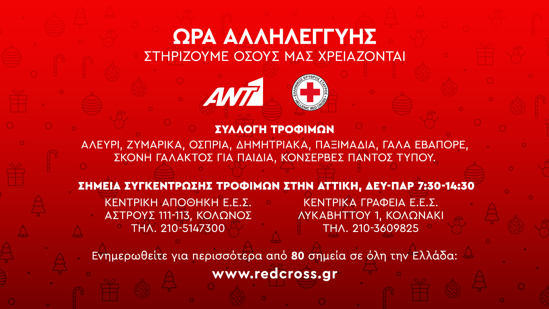 Ο όμιλος ΑΝΤ1 και ο Ελληνικός Ερυθρός Σταυρός απευθύνουν κάλεσμα αλληλεγγύης