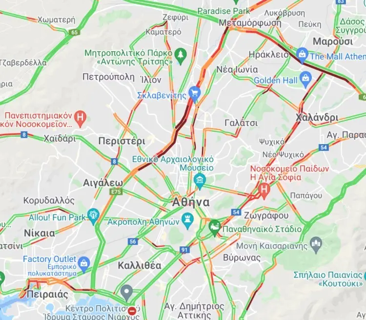 Κίνηση ΤΩΡΑ – Πού έχει μποτιλιάρισμα στην Αττική (pic)