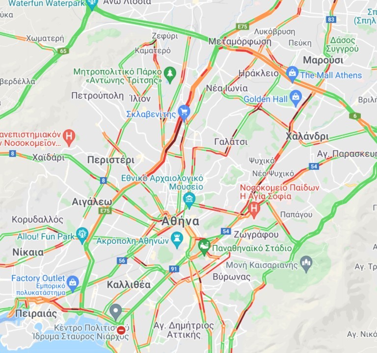 Κίνηση ΤΩΡΑ – Η εικόνα στους δρόμους το πρωί της Παρασκευής