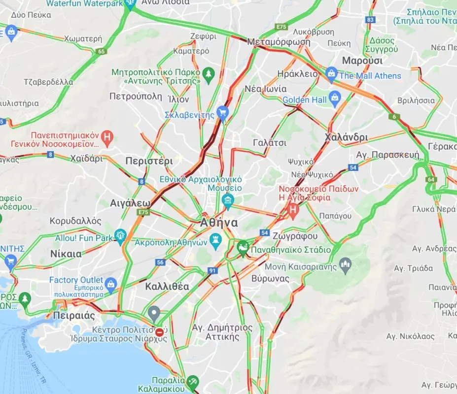 Κίνηση ΤΩΡΑ – Πού υπάρχει μποτιλιάρισμα στους δρόμους της Αθήνας