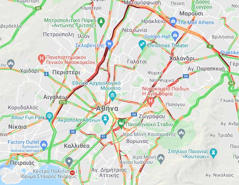 Κίνηση ΤΩΡΑ – Μποτιλιάρισμα χιλιομέτρων στον Κηφισό