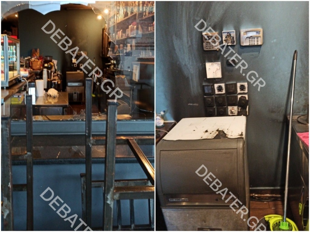 Φωτιά σε καφετέρια στο Κορωπί – “Πιτσιρίκια μάς πέταξαν μολότοφ” λέει ο ιδιοκτήτης (pics)
