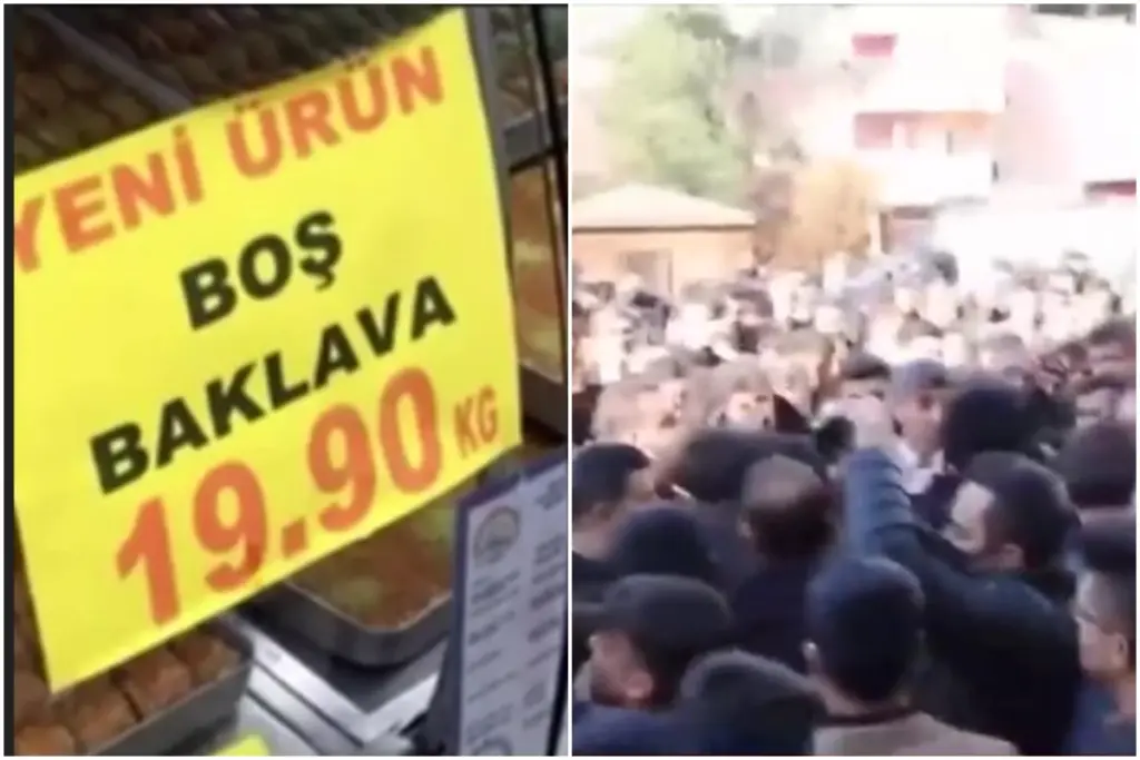 Λιμοκτονούν οι Τούρκοι – Τους πουλάνε μπακλαβά χωρίς… γέμιση και άδεια τοστ (vids)
