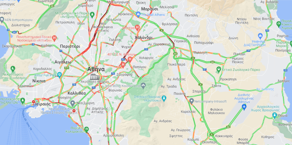 Κίνηση ΤΩΡΑ – Στο “κόκκινο” ο Κηφισός – Προβλήματα και στην Αττική Οδό (pic)
