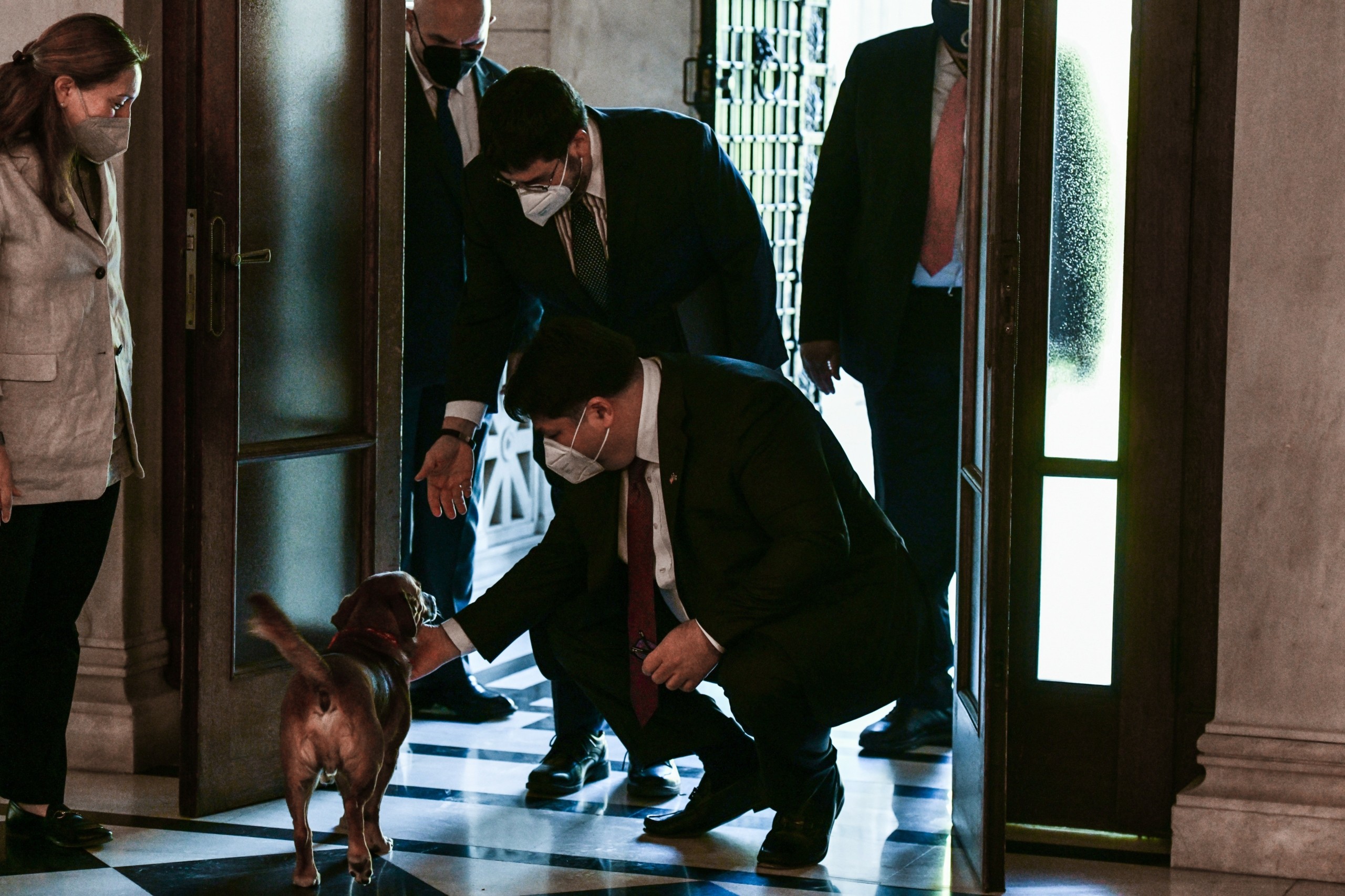 Η θερμή υποδοχή του Πίνατ στον Τζορτζ Τσούνη στο Μέγαρο Μαξίμου (pics)