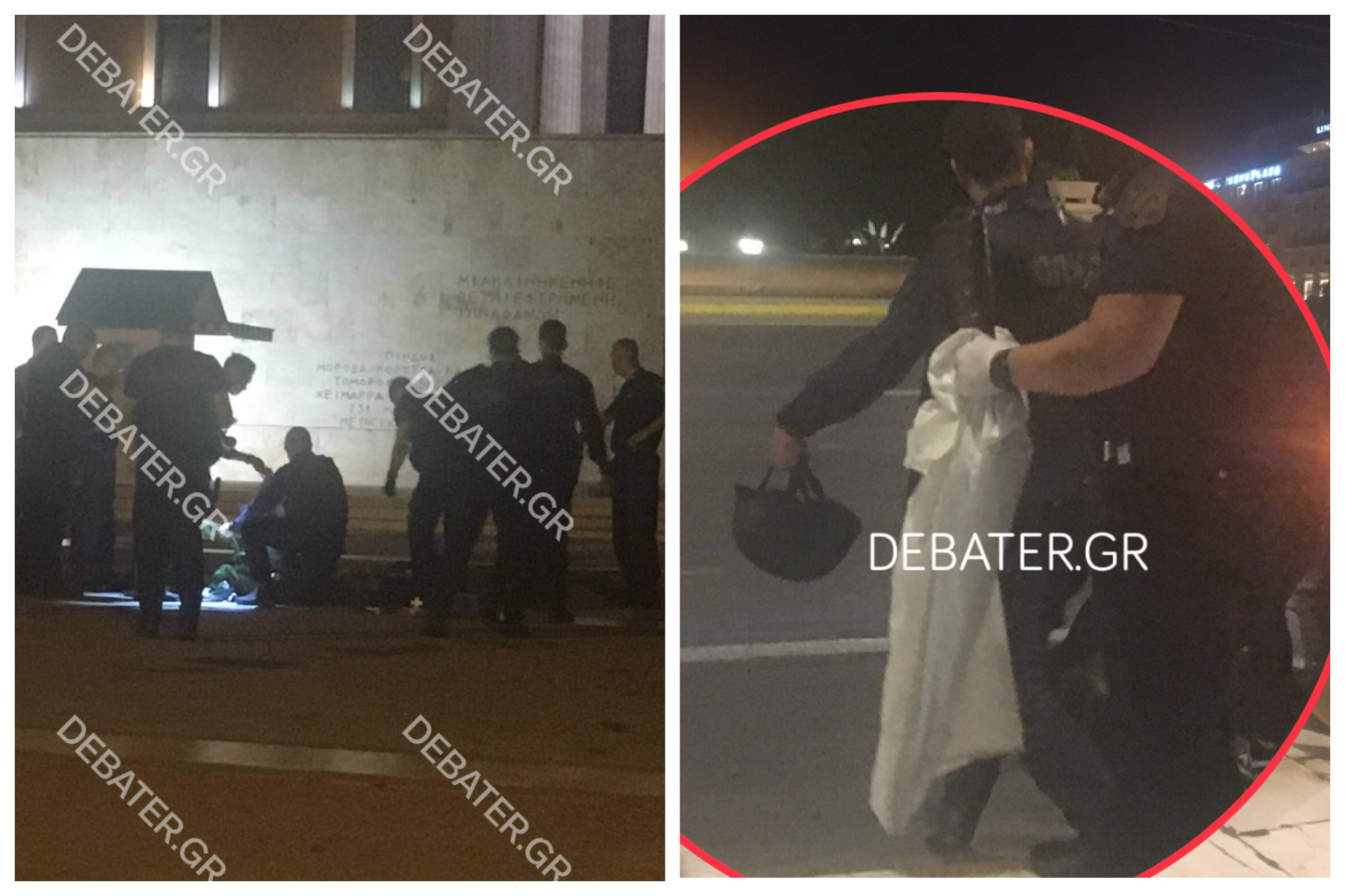 Άνδρας με καραμπίνα έσπειρε τον πανικό στο μνημείο του Αγνώστου Στρατιώτη – Τι έγραφε το πανό που κρατούσε (pics&vid)
