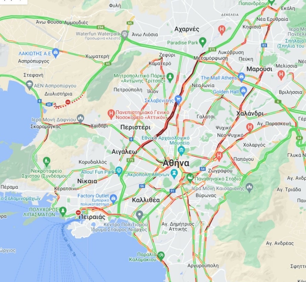 Κίνηση ΤΩΡΑ – Χαμός στους δρόμους της Αθήνας