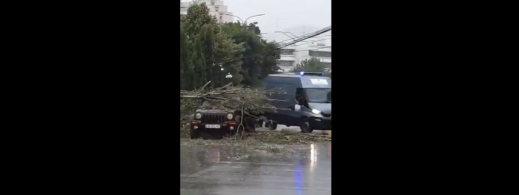 Άντρας σκοτώθηκε στην Πρίστινα όταν ένα μπουρίνι έριξε δέντρο πάνω στο αυτοκίνητό του (vid)