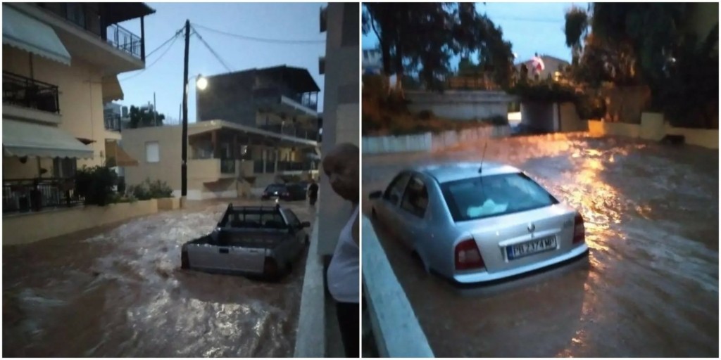 Η κακοκαιρία σάρωσε τη Θάσο – Πλημμύρες σε σπίτια και ξενοδοχεία – Έπεσαν δέντρα (pics)