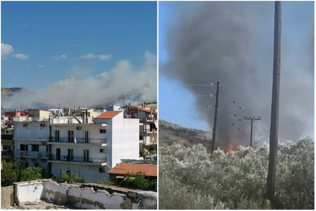 Βελτιωμένη η εικόνα της φωτιάς που ξέσπασε κοντά στο νοσοκομείο της Χαλκίδας (pics&vid)
