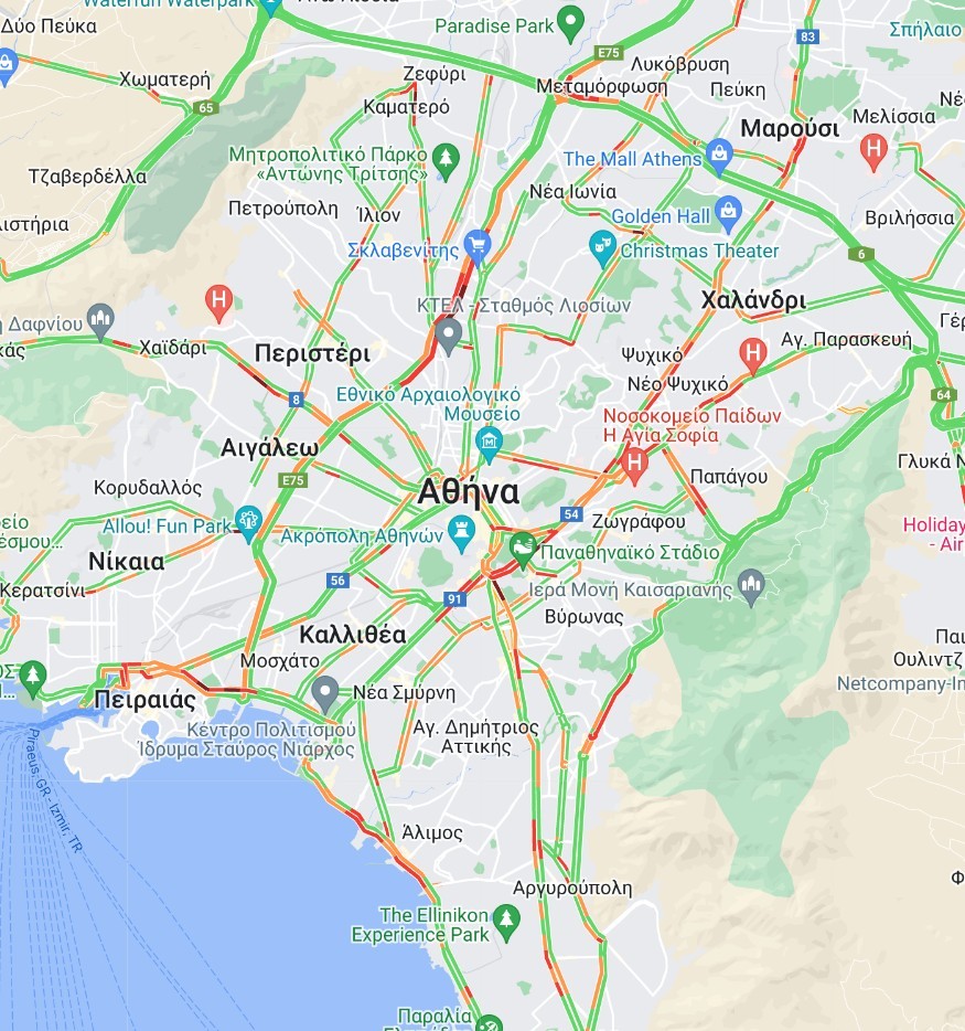 Kίνηση ΤΩΡΑ – Ποιοι δρόμοι έχουν πρόβλημα (pic)
