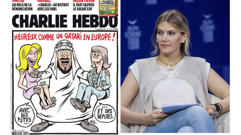Το σεξιστικό πρωτοσέλιδο του Charlie Hebdo με την Εύα Καϊλή για το Qatar Gate (pic)