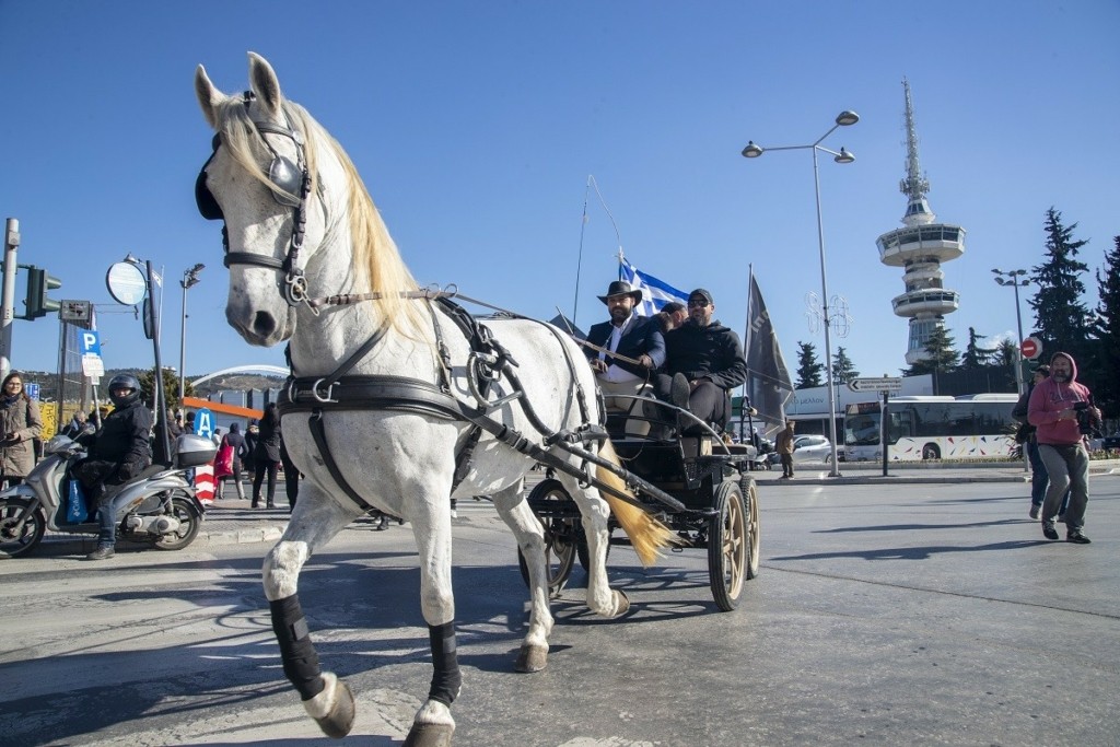 Αέρα υπαίθρου έφεραν στο κέντρο της Θεσσαλονίκης 30 άλογα – Κάλπασαν στους δρόμους της πόλης (pics)