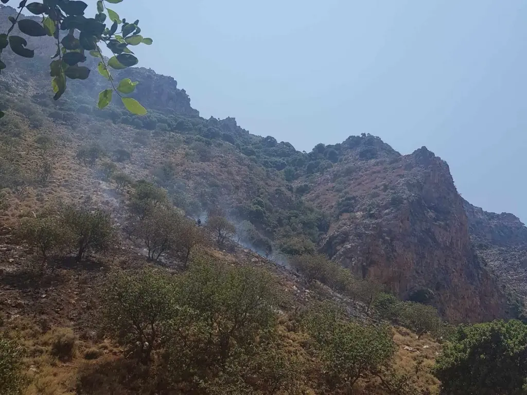 Φωτιά στο φαράγγι του Αλμυρού στο Ηράκλειο – Μεγάλες δυνάμεις της Πυροσβεστικής στο σημείο