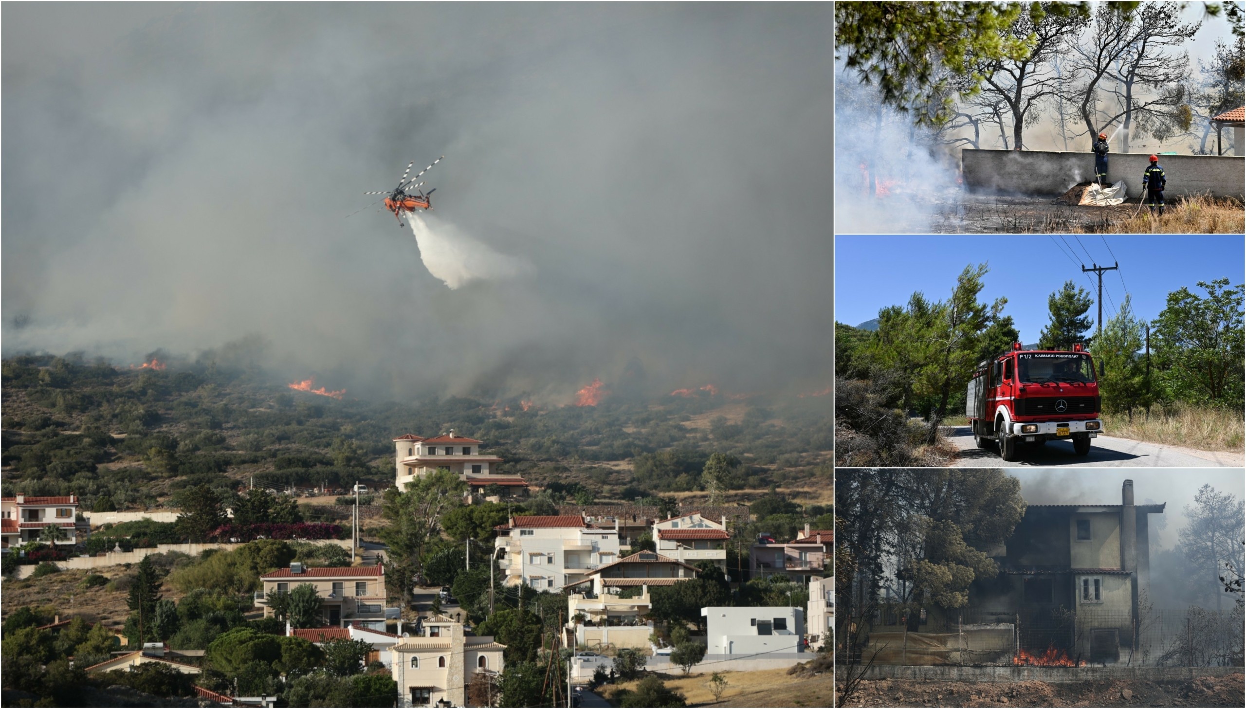 Καλύτερη η εικόνα της φωτιάς σε Κουβαρά, Κερατέα και Λουτράκι – Οριοθετήθηκε στο Καπαρέλλι