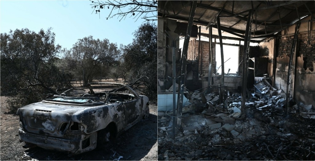 Σπίτια και αυτοκίνητα έγιναν στάχτες σε Λαγονήσι, Ανάβυσσο και Σαρωνίδα – 10+1 εικόνες απόλυτης καταστροφής