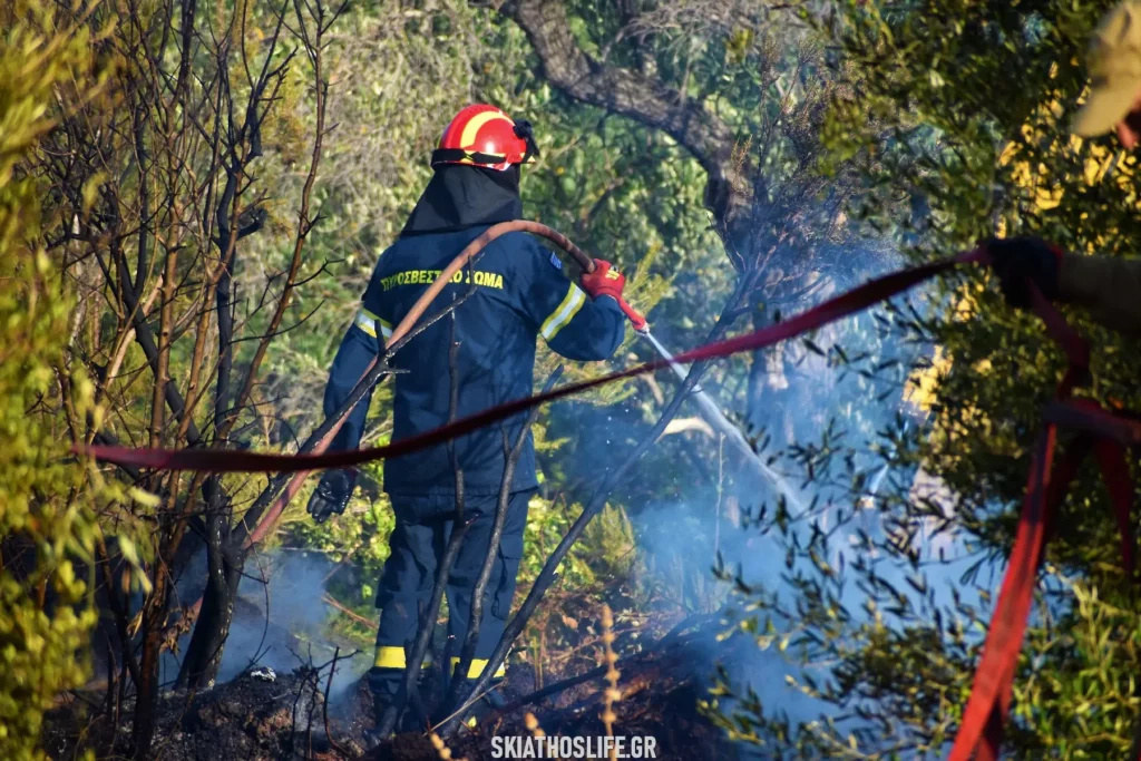 Φωτιά στη Σκιάθο: Βελτιωμένη η εικόνα του πύρινου μετώπου στην Πούντα (pics&vid)