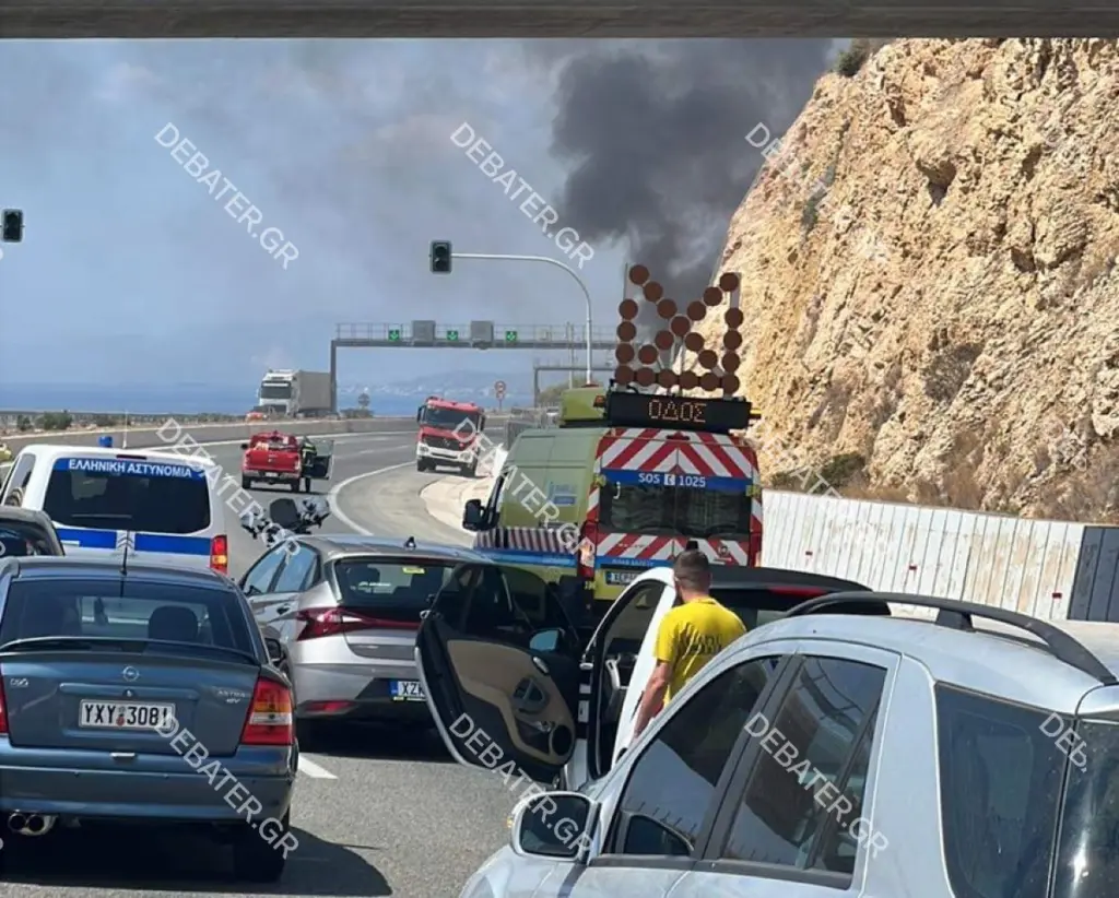 Φωτιά σε βυτιοφόρο με 7 τόνους υγραέριο στην εθνική οδό Αθηνών – Κορίνθου – Διεκόπη η κυκλοφορία (pics&vid)