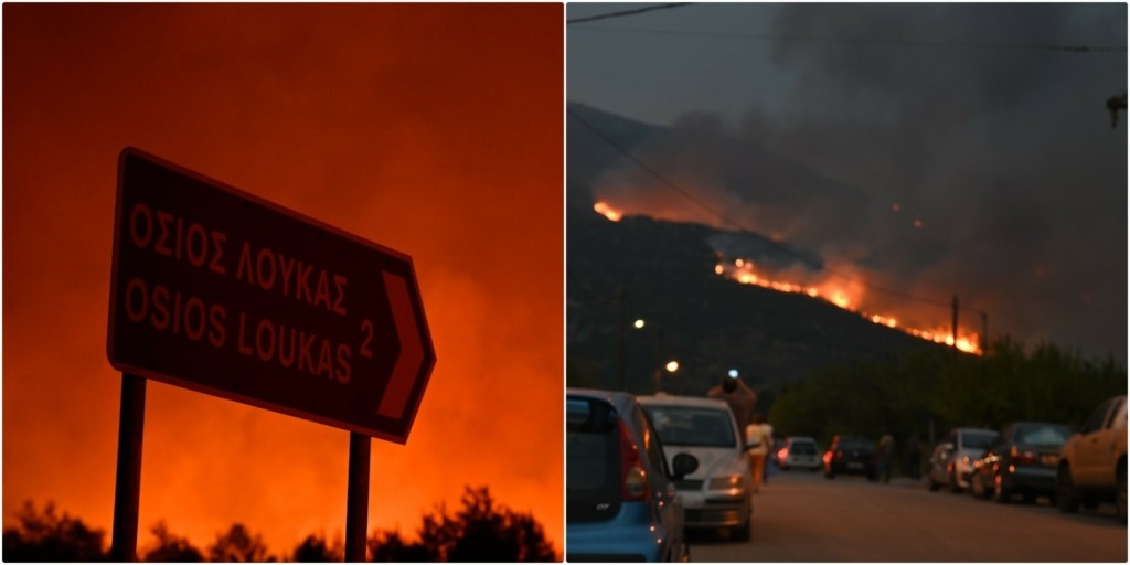 Μεγάλο το πύρινο μέτωπο στη Βοιωτία – Μηνύματα του 112 για εκκενώσεις