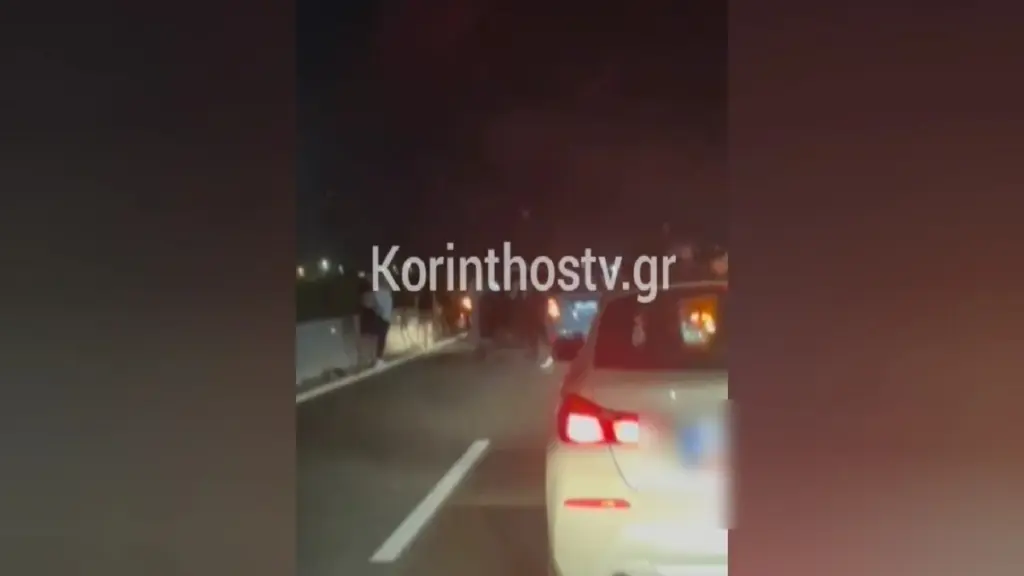 Καραμπόλα στην εθνική οδό Αθηνών–Κορίνθου (video)