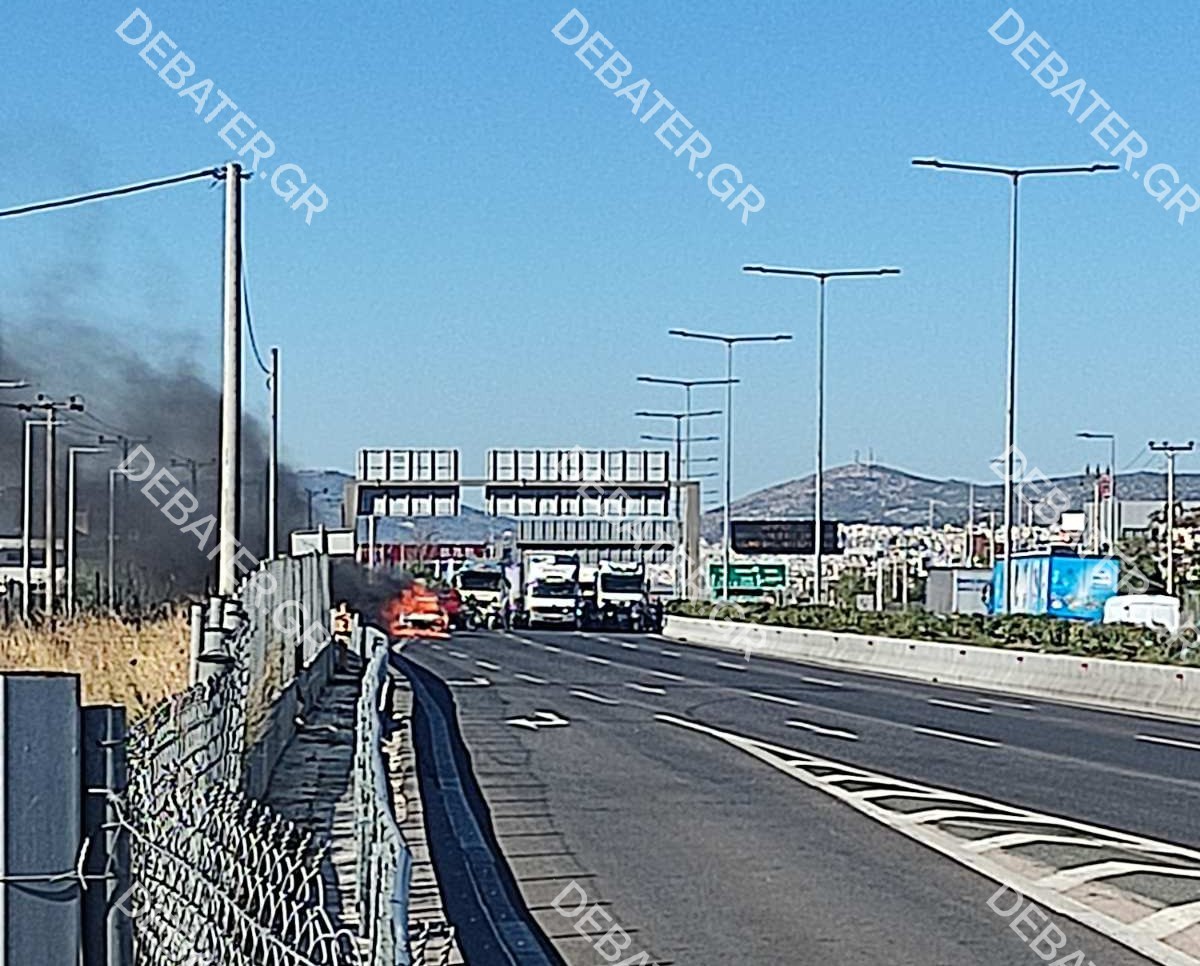 Φωτιά σε αυτοκίνητο στον Κηφισό – Αυξημένη η κίνηση (pics)