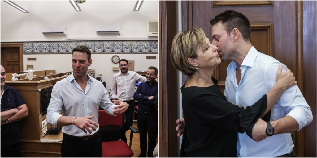 Στέφανος Κασσελάκης: 9+1 κλικ από την “βόλτα” του στη Βουλή – Το θερμό φιλί στην Γεροβασίλη