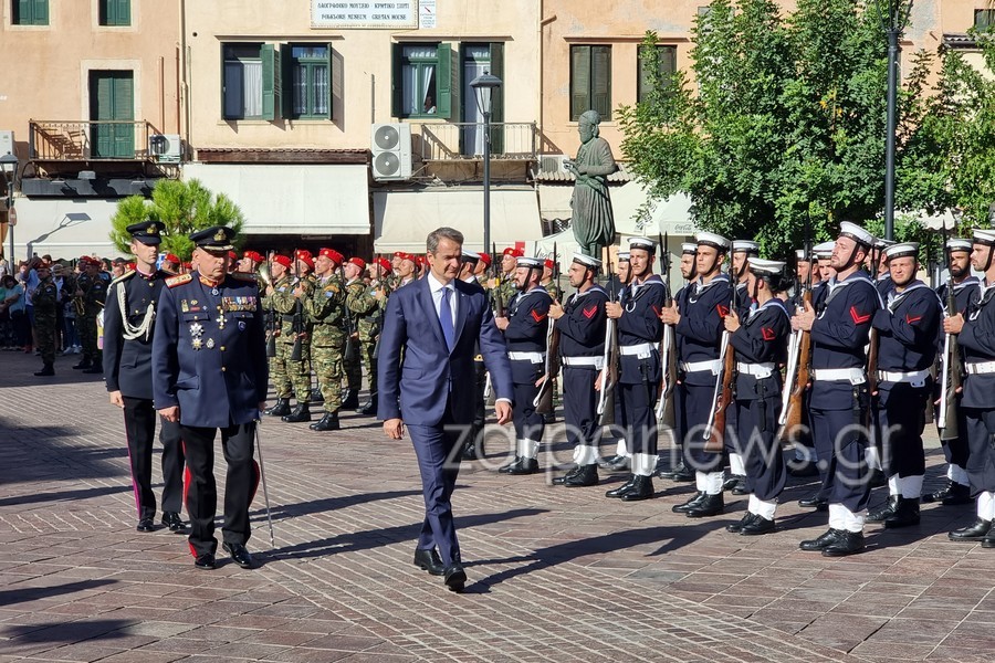 Στα Χανιά ο Κυριάκος Μητσοτάκης για την 28η Οκτωβρίου