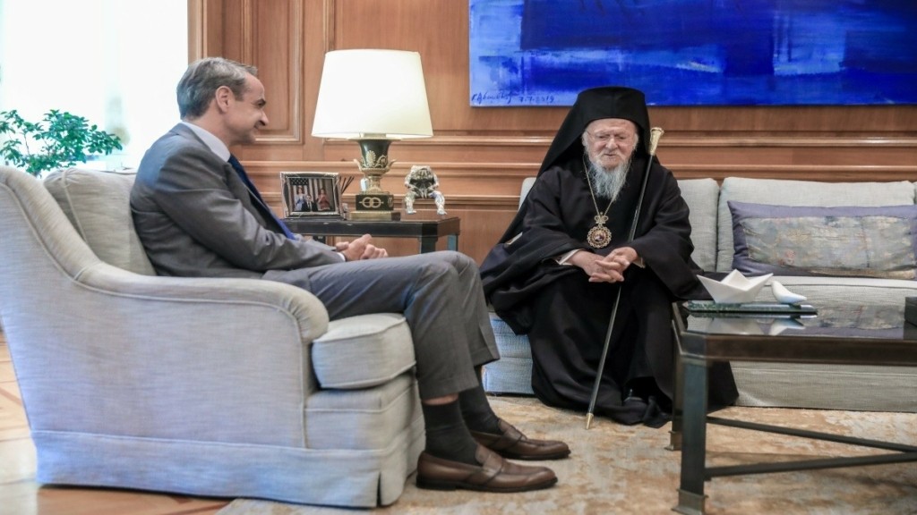 Μητσοτάκης στη συνάντηση με τον Βαρθολομαίο – «Έχουμε έρθει σε επαφή για την προστασία της Μονής Αγίου Πορφυρίου στη Γάζα»