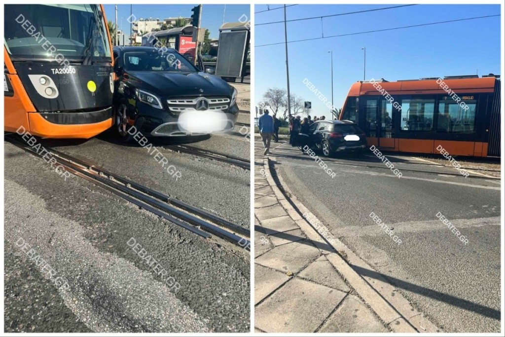 Τραμ συγκρούστηκε με αυτοκίνητο στον Άλιμο – Τι λέει επιβάτης στο DEBATER (Pics)