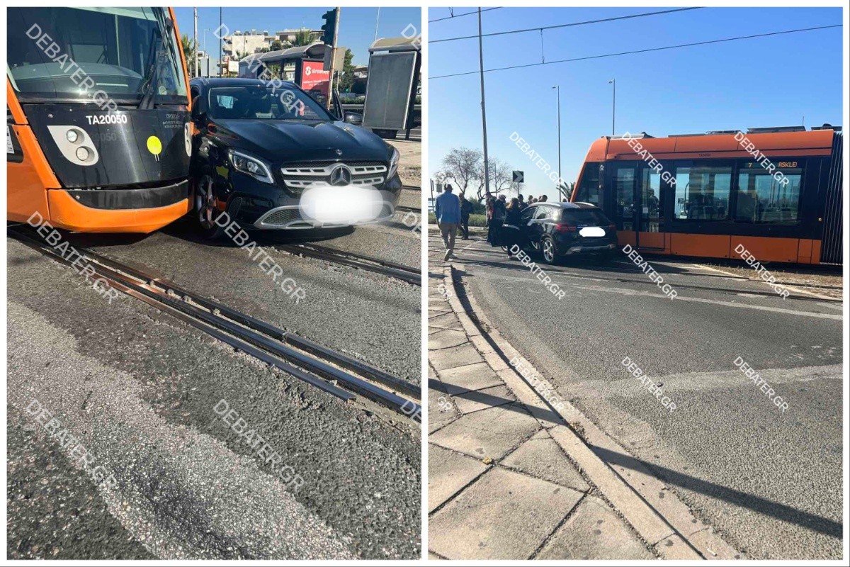Τραμ συγκρούστηκε με αυτοκίνητο στον Άλιμο – Τι λέει επιβάτης στο DEBATER (Pics)