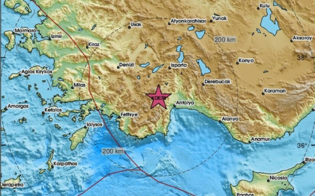 Σεισμός στην Τουρκία – Έγινε αισθητός στο Καστελλόριζο