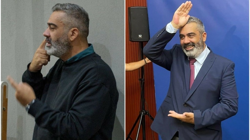 Σπύρος Κουζέλης: Ο διερμηνέας που «τραγουδά» σε κωφούς μέσα από τη νοηματική γλώσσα (vid)