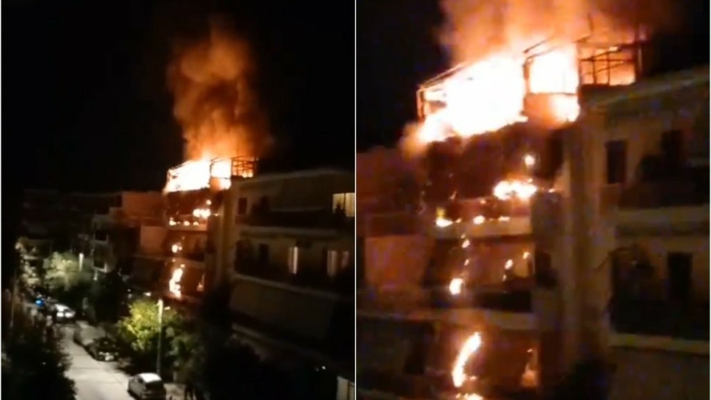 Φωτιά στα Άνω Πατήσια: Η ανακοίνωση της Πυροσβεστικής για τον χρόνο άφιξης των οχημάτων