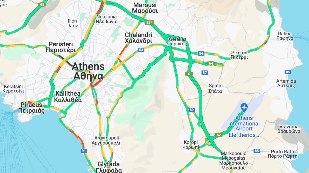 Κίνηση LIVE: Στο “κόκκινο” Λ. Ποσειδώνος, Λ. Αθηνών, Περιφερειακή Υμηττού