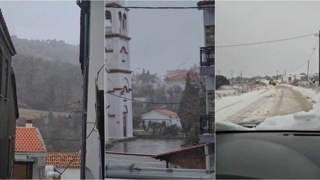 «Σφυροκοπά» τη Σαμοθράκη η κακοκαιρία – Κλειστά και την Τετάρτη τα σχολεία (vids)