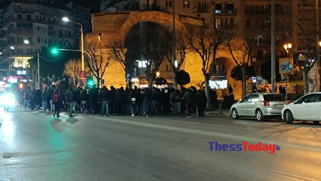 Πορεία στο κέντρο της Θεσσαλονίκης μετά την επιχείρηση της ΕΛΑΣ στο ΑΠΘ