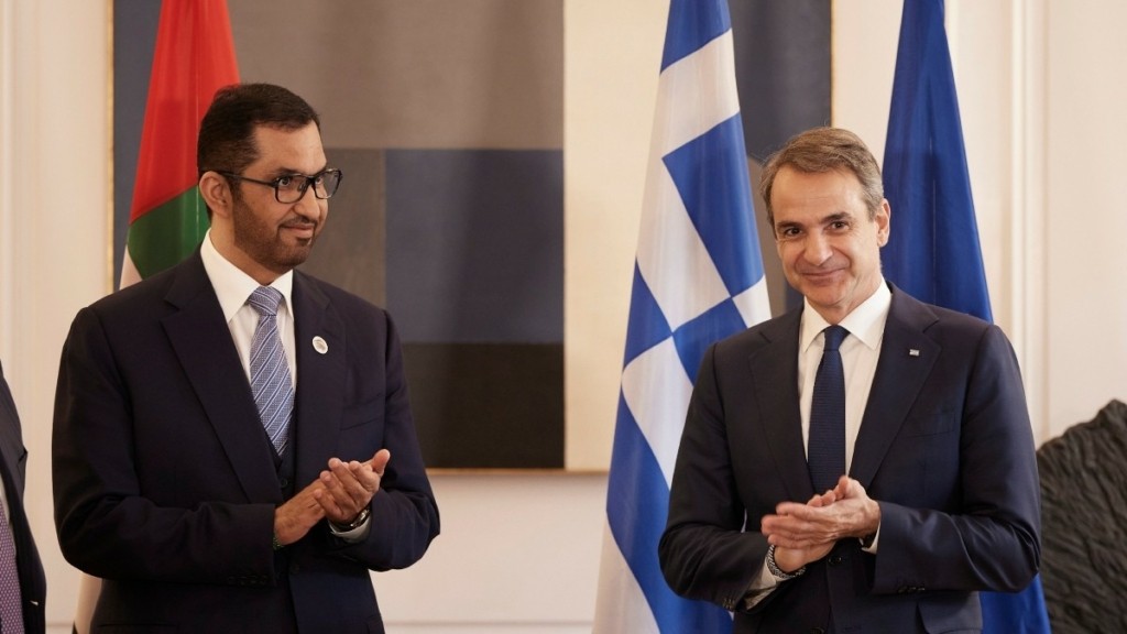 Συναντήθηκε με τον Υπουργό Βιομηχανίας και Προηγμένης Τεχνολογίας των Ηνωμένων Αραβικών Εμιράτων ο Μητσοτάκης